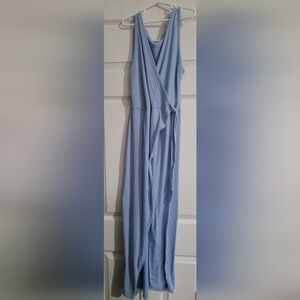 See You Monday Women's Light Blue Maxi Wrap Dress Sleeveless